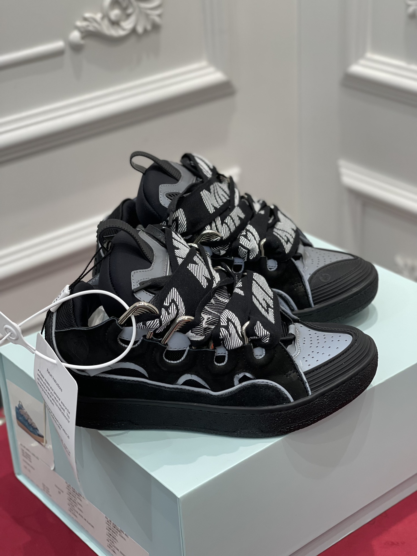 lanvin curb sneakerblack grey fm-skrk11-refl-p2210