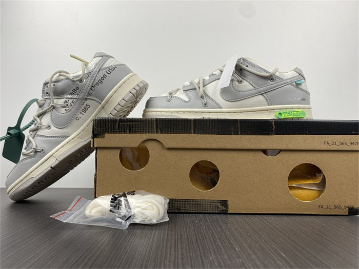 nike dunk low off-white lot 42 dm1602-117