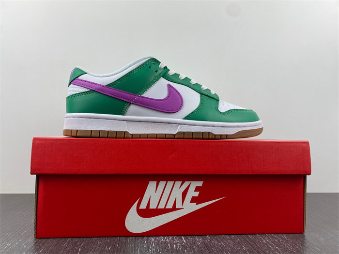 nike dunk low white stadium green fuchsia fd9922-151