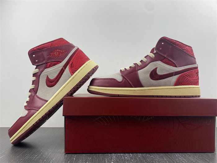 jordan 1 mid se tiki leaf team red dz2820-601