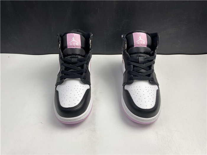 Jordan1 Mid White Black Light Arctic Pink 555112-103