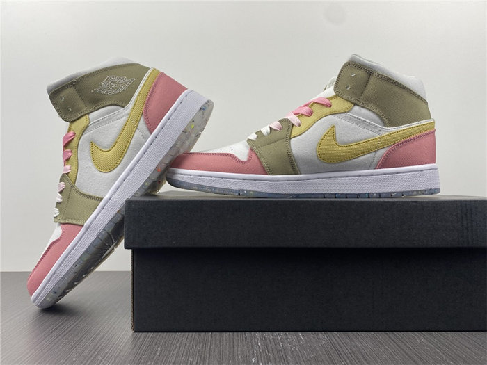 Jordan1 Mid SE Pastel Vivid Green Grind DJ0338-100