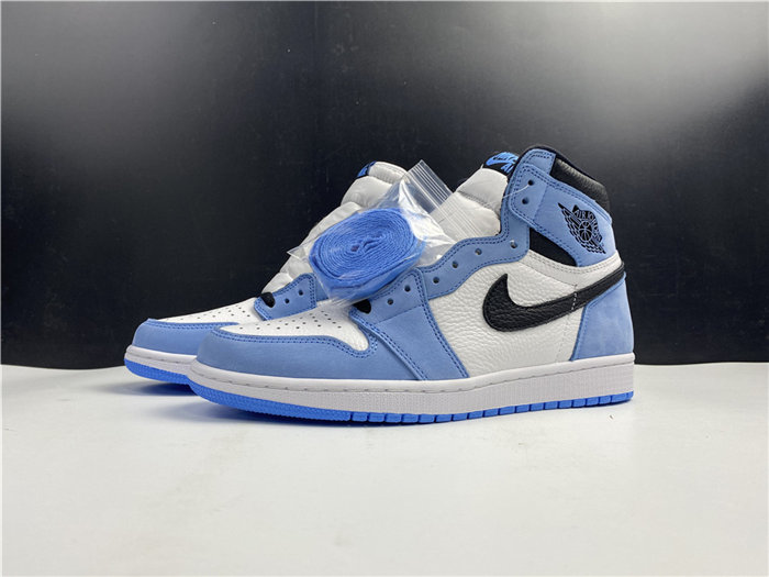 jordan1 white university blue black 555088-134