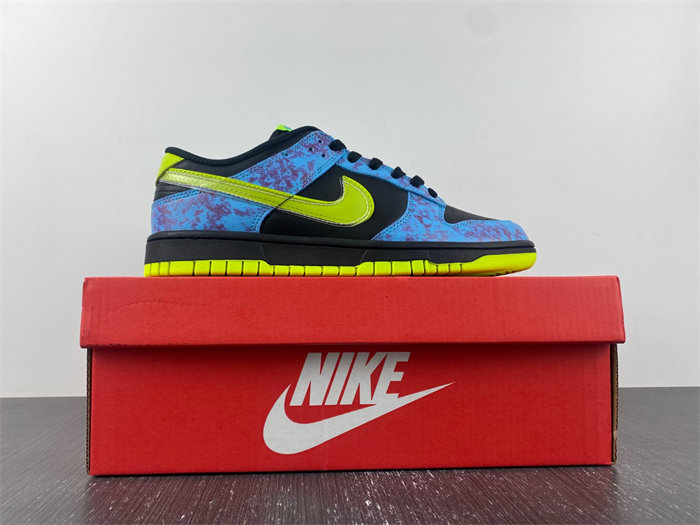 nike dunk low se acid wash baltic blue volt dv1694-900