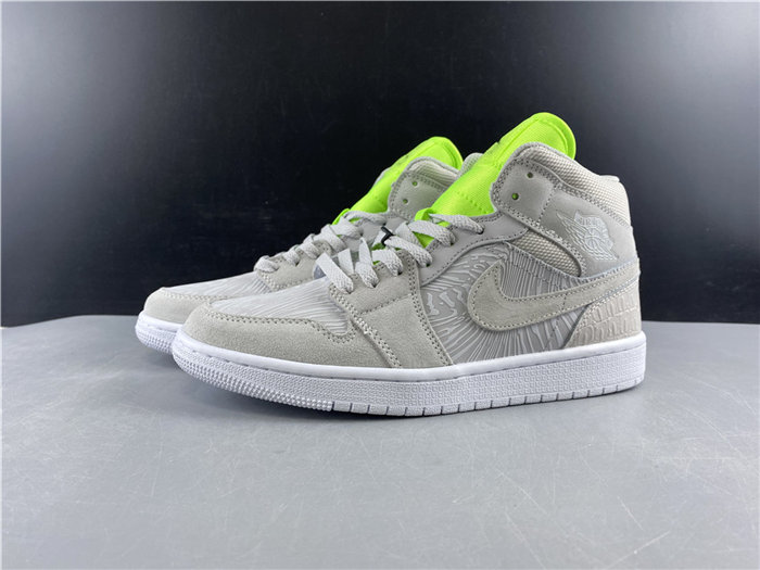 Jordan1 Mid Vast Grey Ghost Green CV3018-001