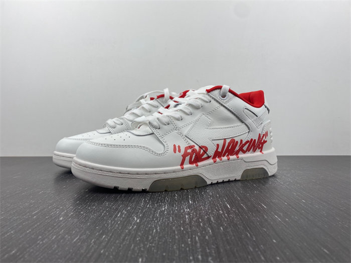 off-white out of office "ooo" low tops for walking white white red fw21 omia189f21lea0030125