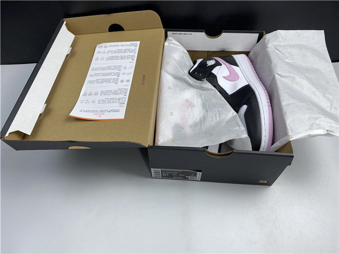 jordan1 mid white black light arctic pink 555112-103