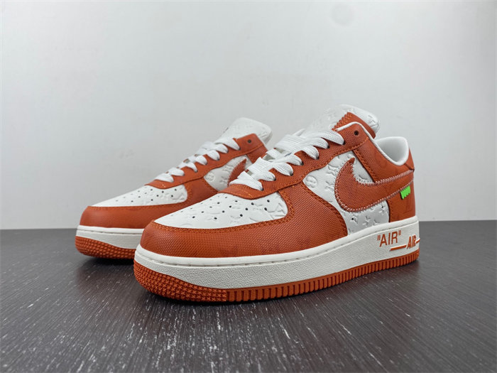 l**is V*t*n nike air force 1 low by virgil abloh white orange