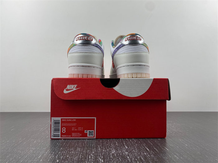 nike dunk low white multi-color paisley (gs) fn8913-141