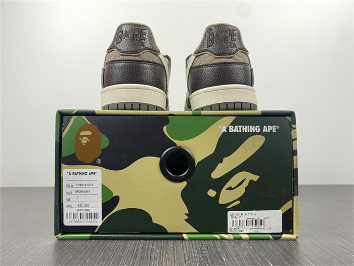 a bathing ape bape sk8 sta brown ivory