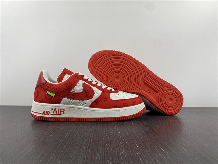 LV Nike Air Force 1 Low By Virgil Abloh White Red