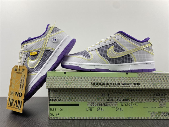 nike dunk low union passport pack court purple dj9649-500