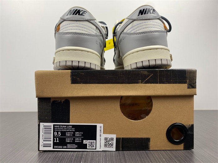 nike dunk low off-white lot 41 dm1602-105