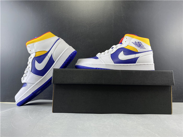 jordan1 mid royal blue laser orange 554724-131