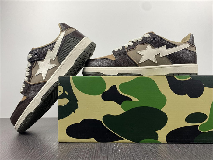 A Bathing Ape Bape SK8 Sta Brown Ivory