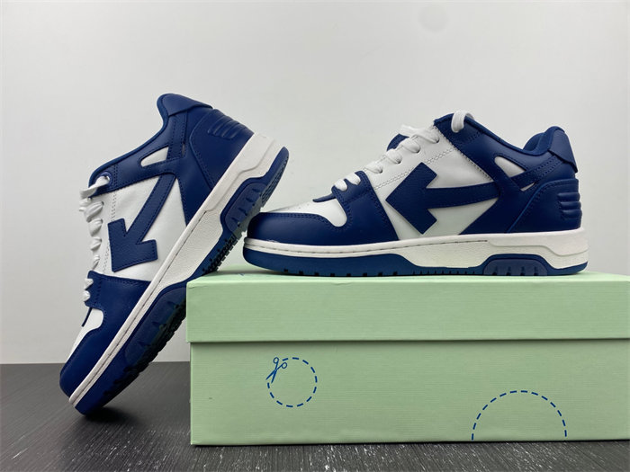 off-white out of office "ooo" low tops dark blue white omia189s22lea0010142