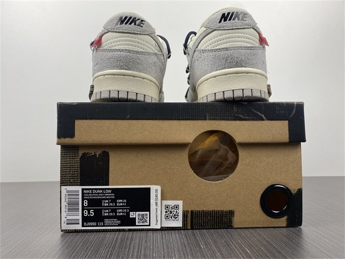 nike dunk low off-white lot 20 dj0950-115