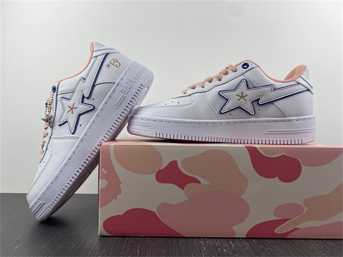 a bathing ape bape sta bapy white pink