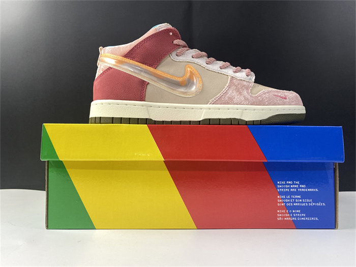 nike dunk mid social status free lunch strawberry milk dj1173-600