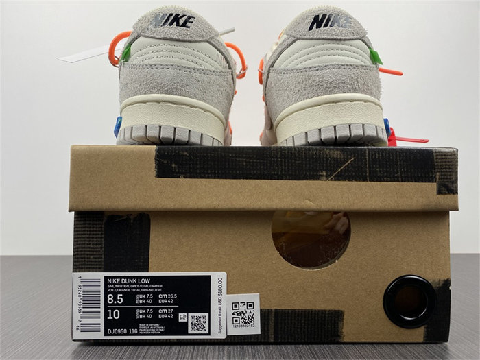 nike dunk low off-white lot 31 dj0950-116