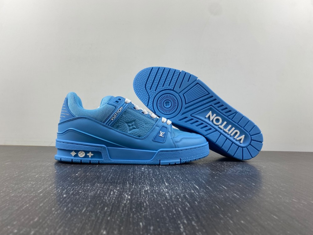 l**is V*t*n blue embossed trainer