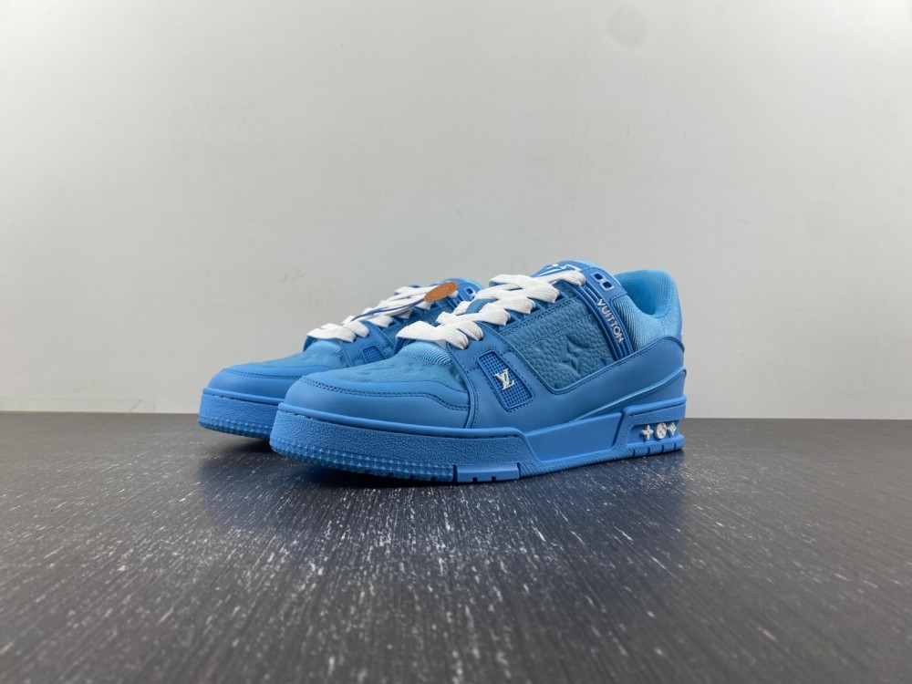 l**is V*t*n blue embossed trainer