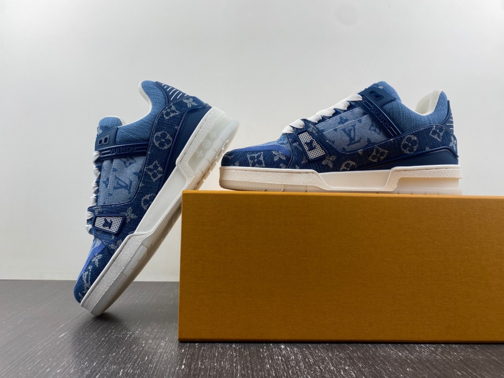 l**is V*t*n trainer sneaker denim monogram