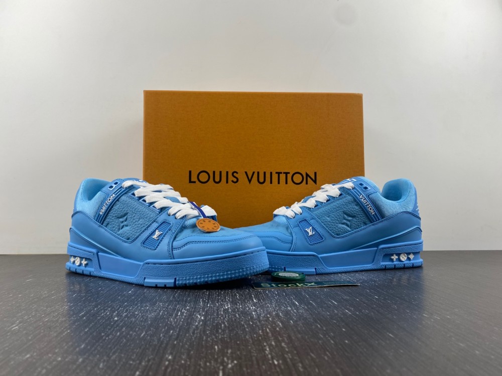 l**is V*t*n blue embossed trainer