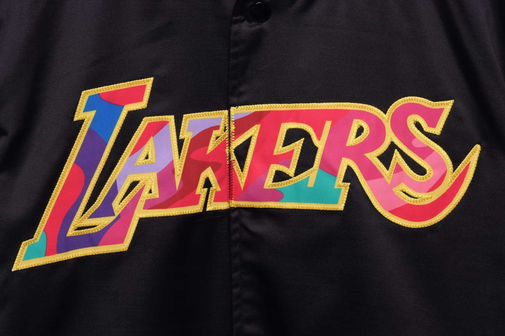 Takashi Murakami ComplexCon X LA Lakers M&N Satin Jacket Black