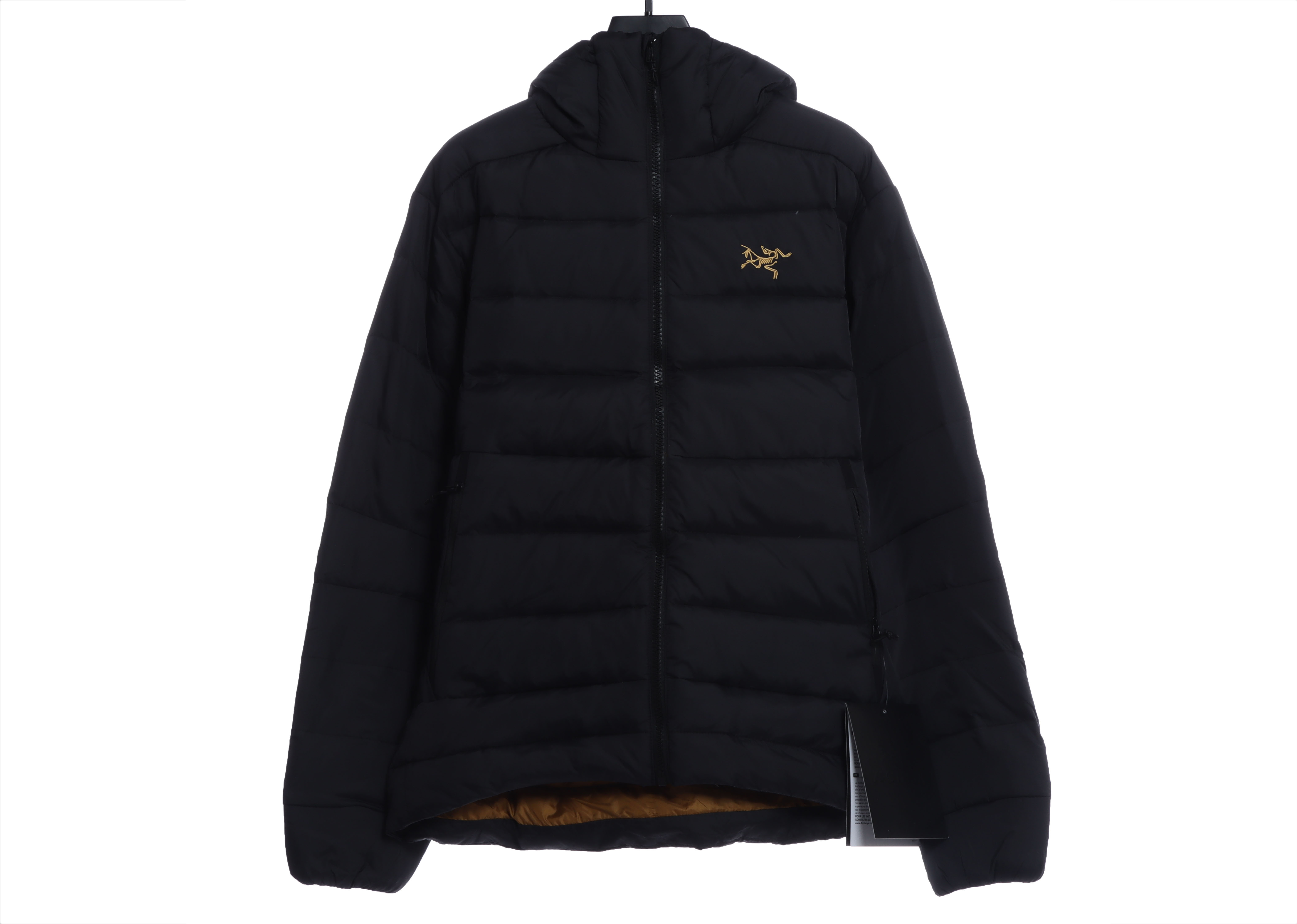 Arct3ryx Th0orium Black Gold Embroidered Logo Down Jacket