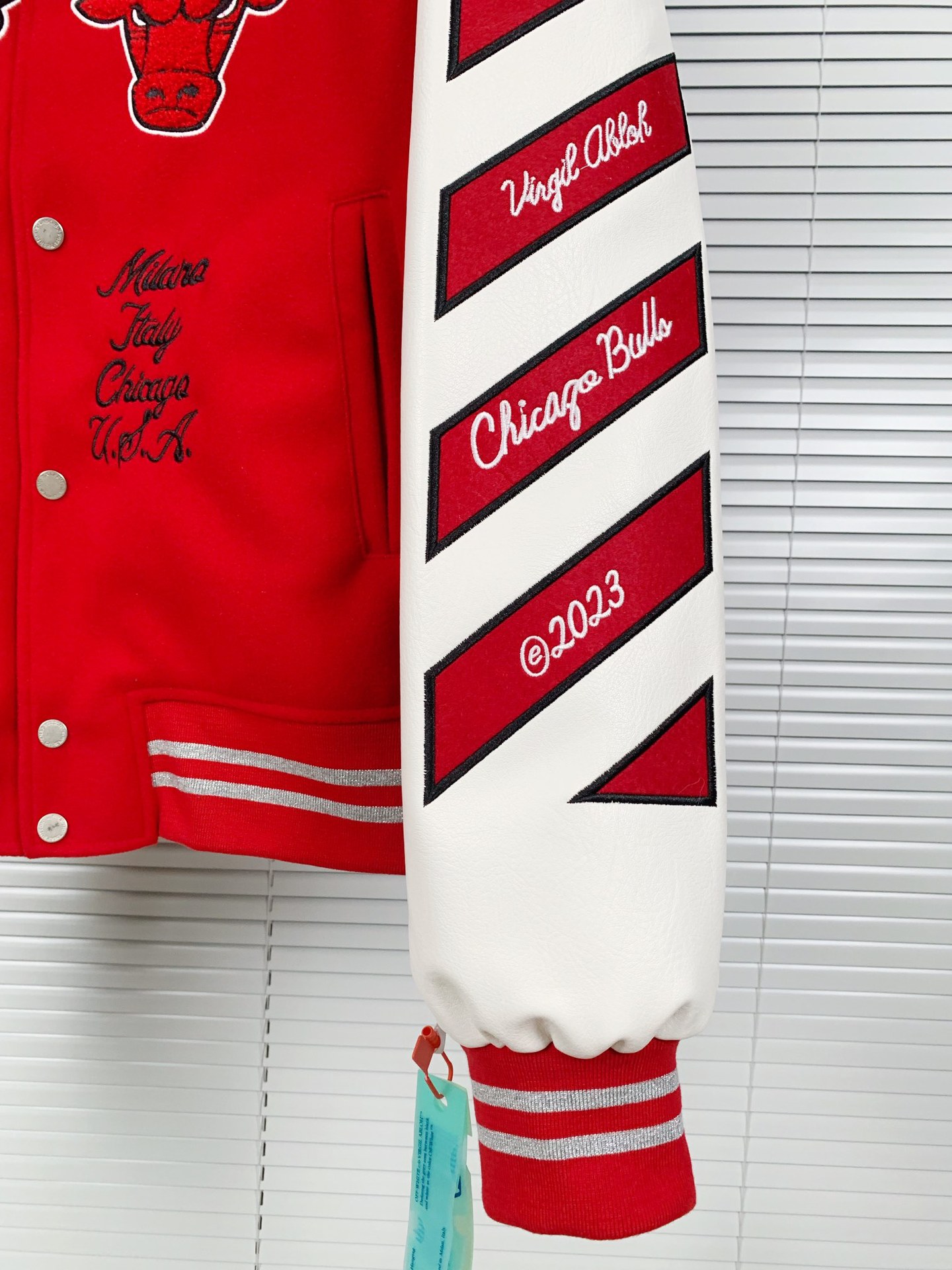 Off white Ow AC Chicago Bulls Varsity Jacket