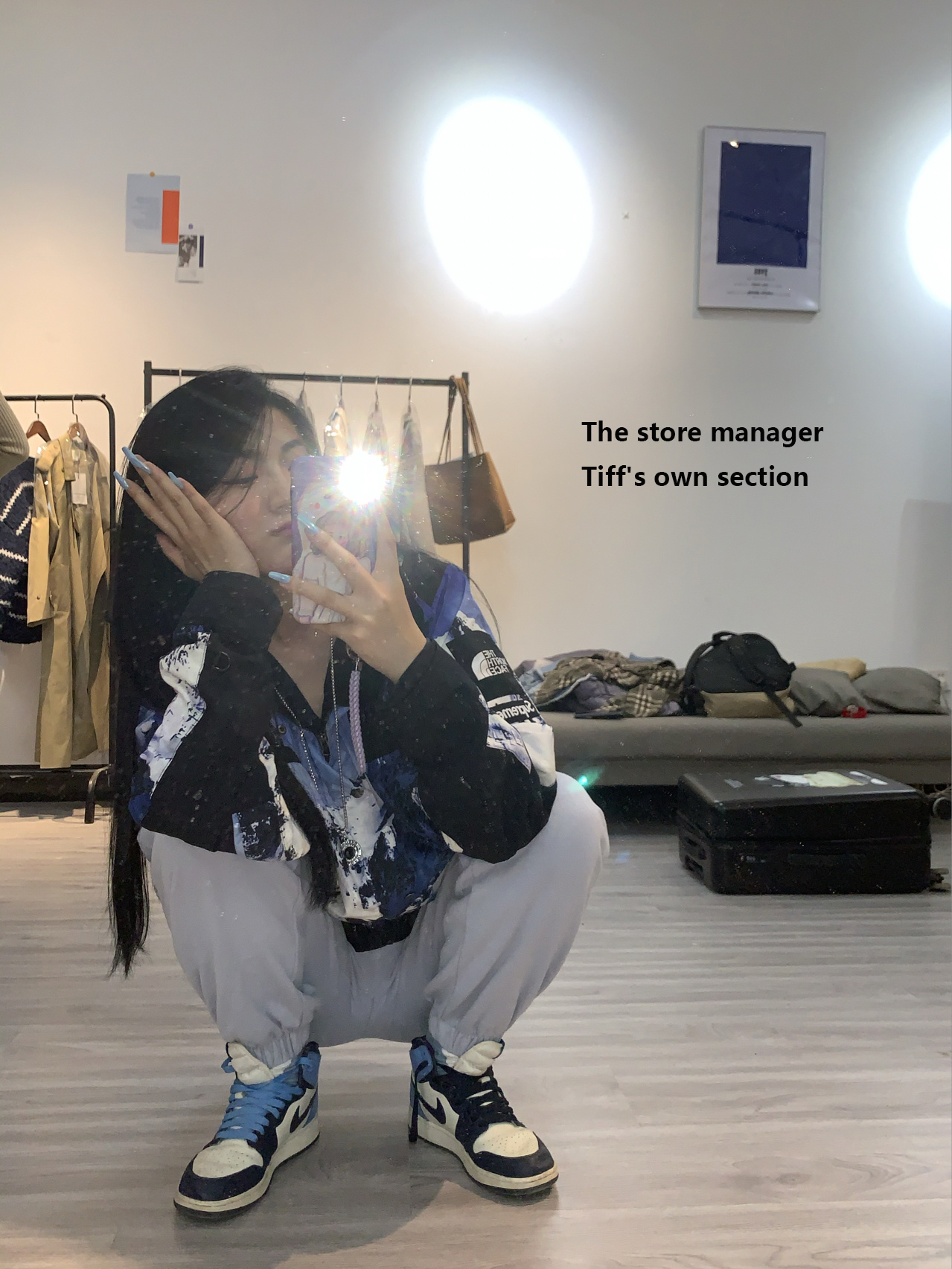 Suprem3 The North Face Mountain Parka Blue/White