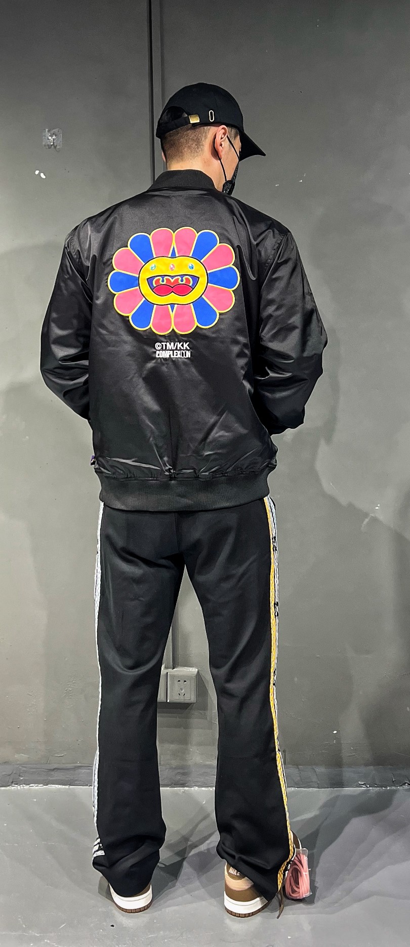 Takashi Murakami ComplexCon X LA Lakers M&N Satin Jacket Black