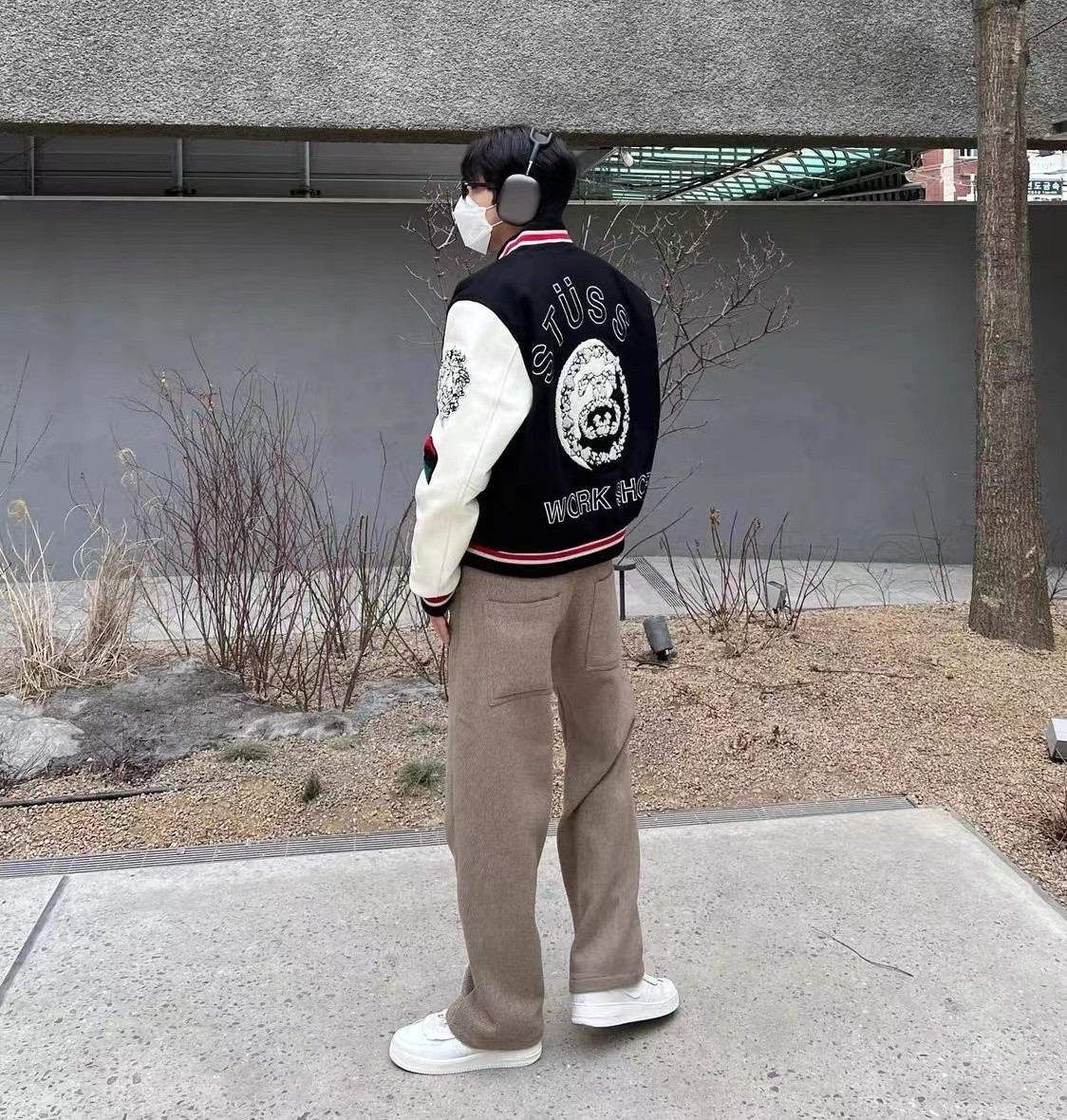 STUSSY 80 Heavyweight Paneled Baseball Jacket