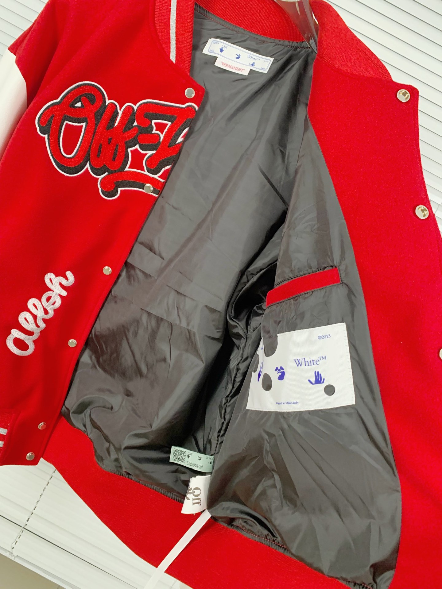 Off white Ow AC Chicago Bulls Varsity Jacket