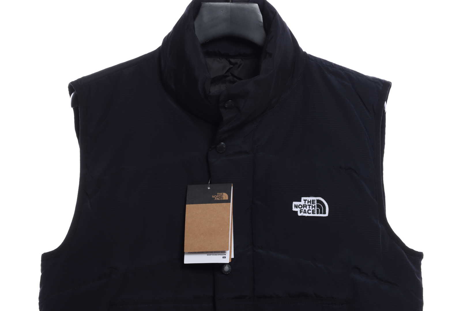 The North Face chest patch micro label down vest