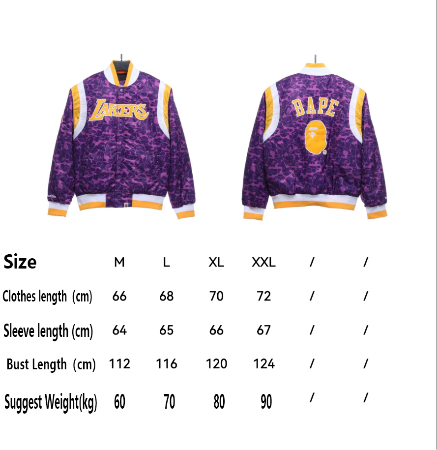 BAPE joint Zijin Lakers embroidered camouflage baseball jacket