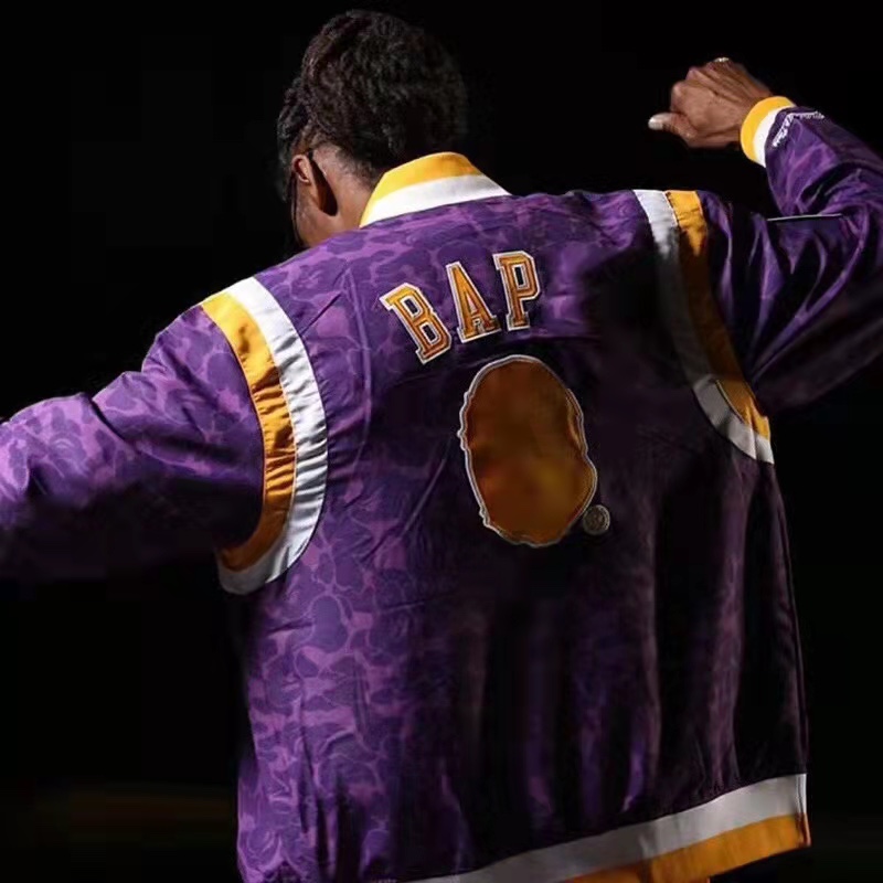 BAPE joint Zijin Lakers embroidered camouflage baseball jacket