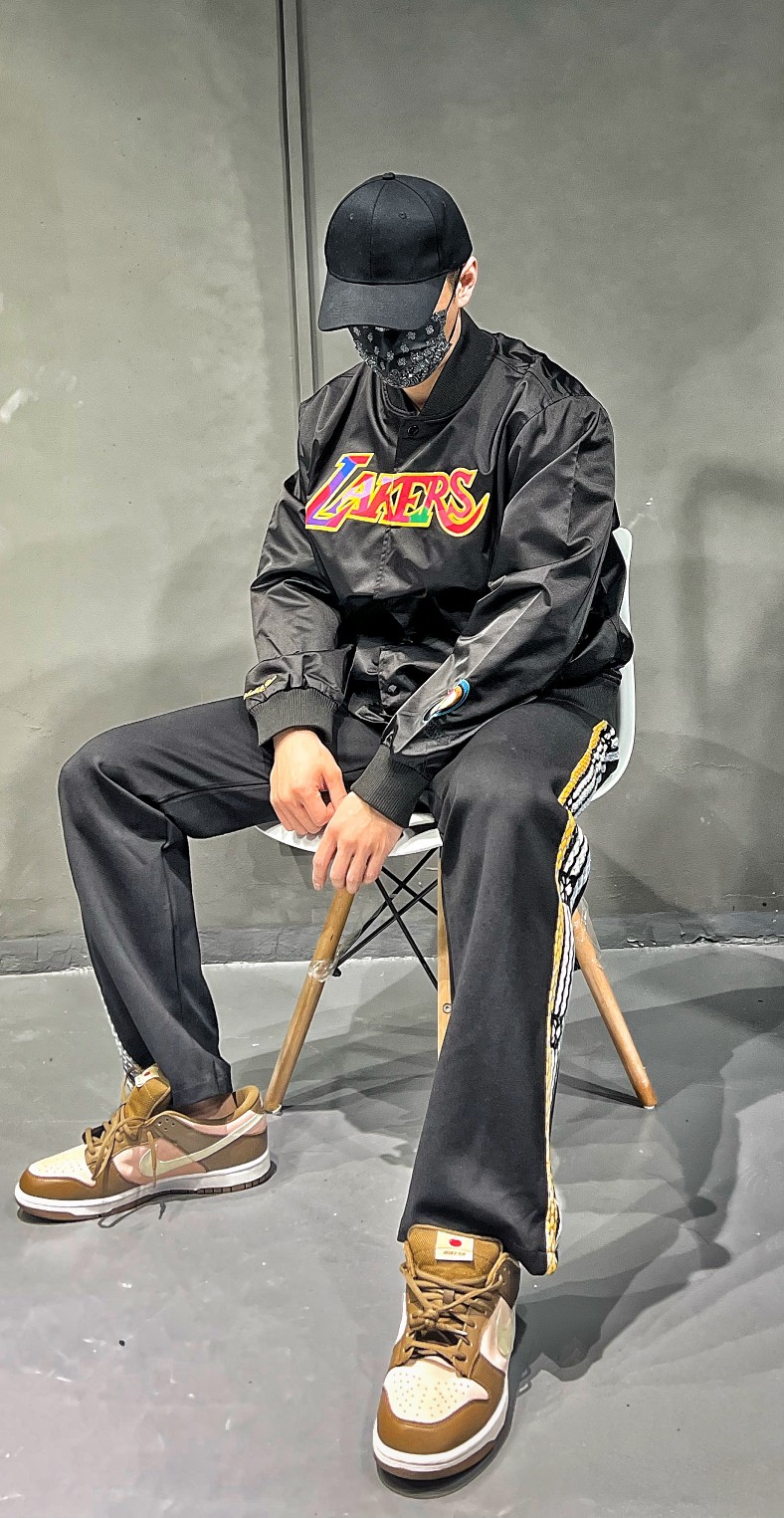 Takashi Murakami ComplexCon X LA Lakers M&N Satin Jacket Black