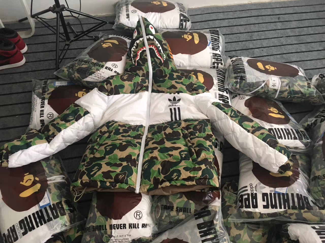 bape a bathing ape x Ad*s down jacket