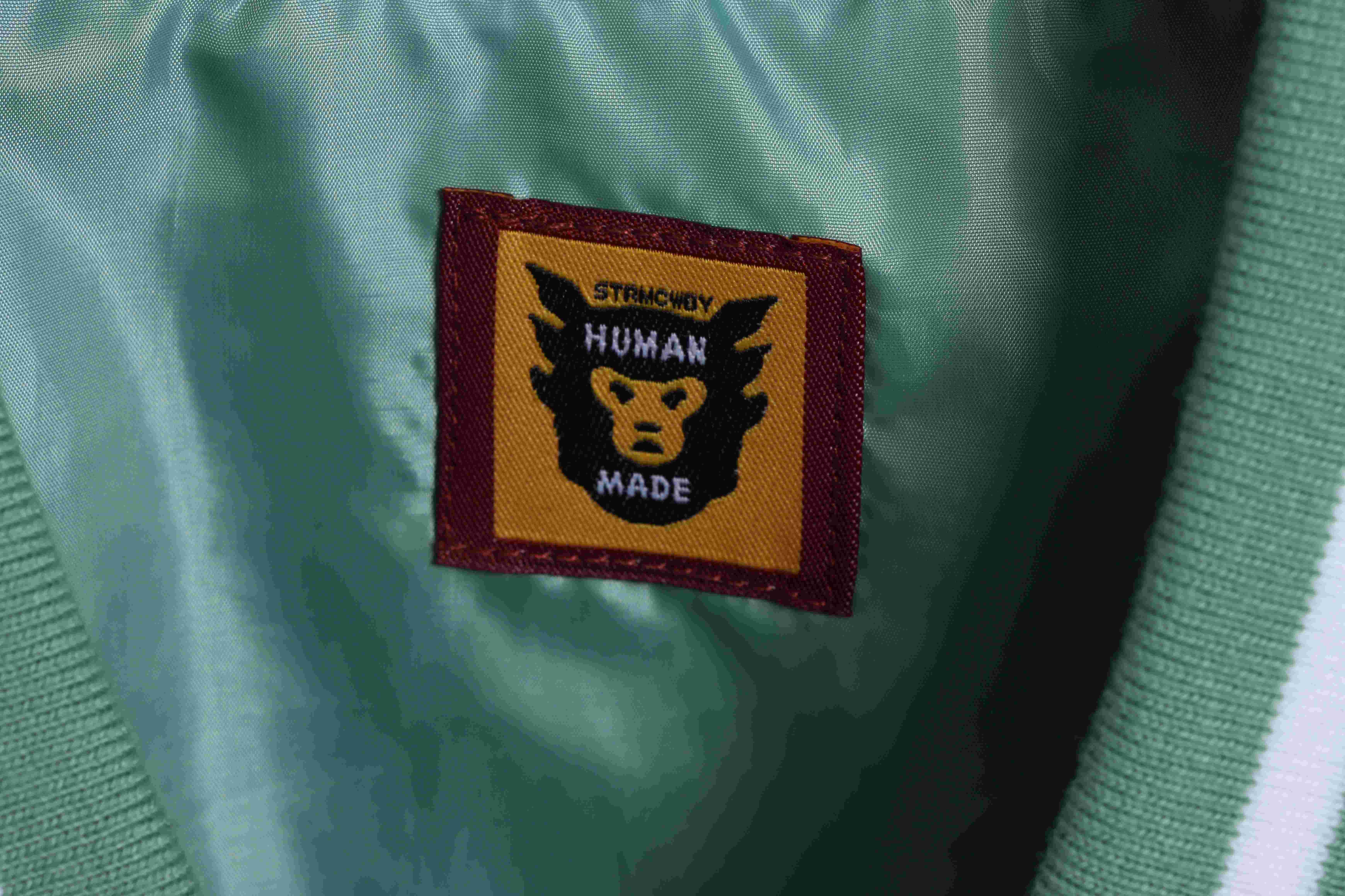 Human Made Tiger head embroidered leather sleeve splicing baseball Jacket 2022