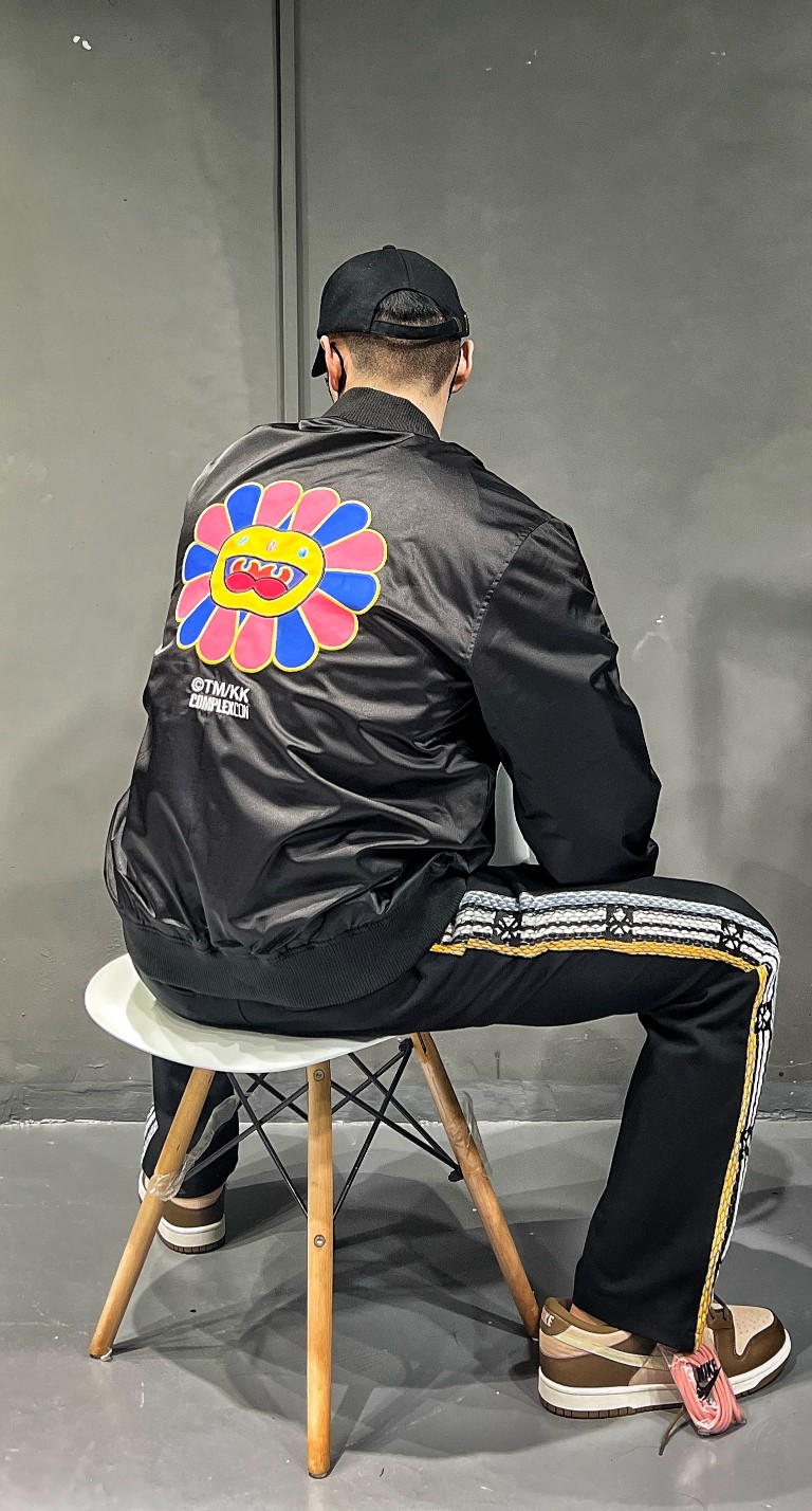 Takashi Murakami ComplexCon X LA Lakers M&N Satin Jacket Black