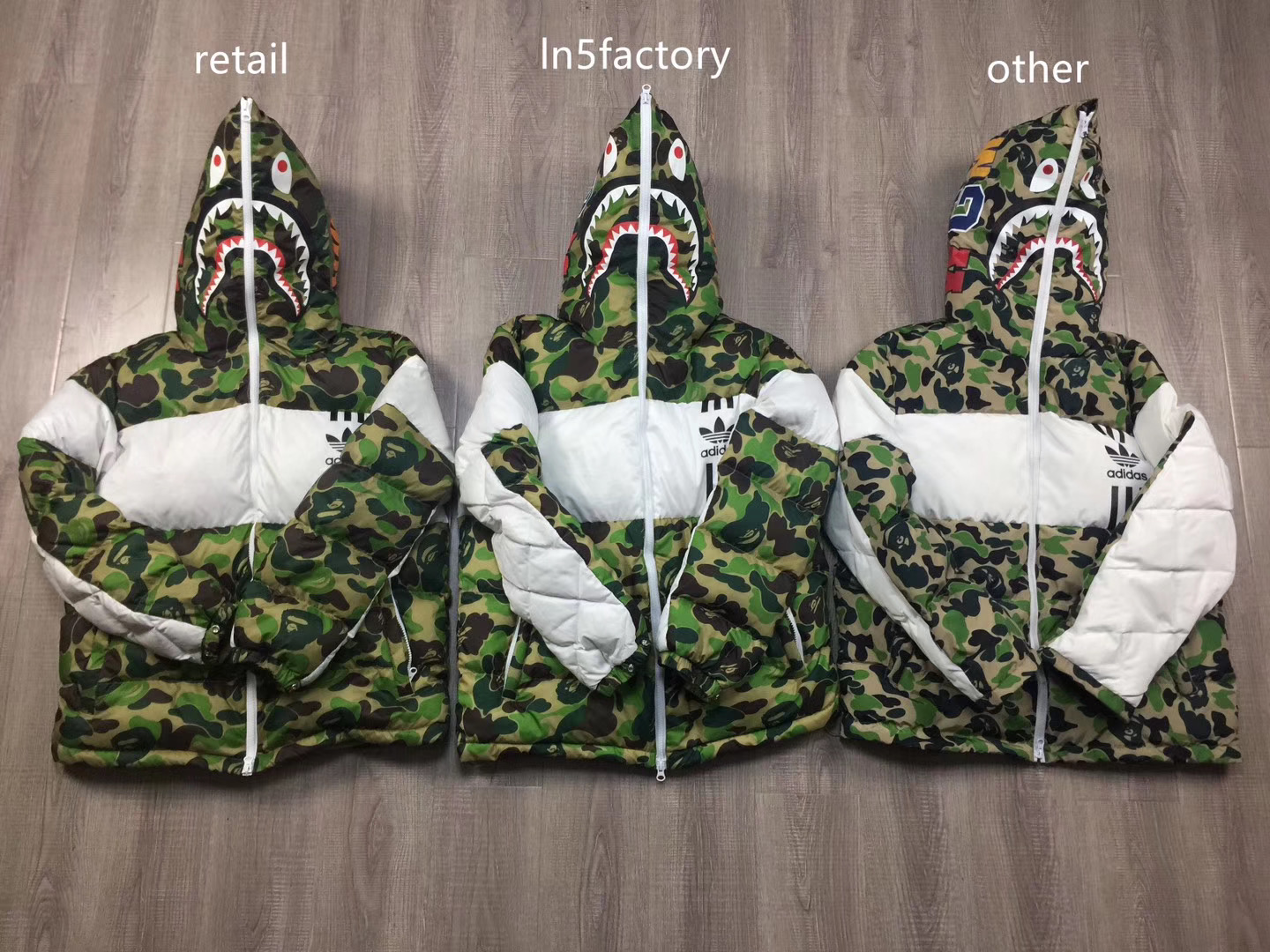 bape a bathing ape x Ad*s down jacket