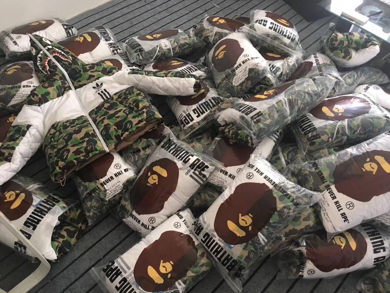 bape a bathing ape x Ad*s down jacket