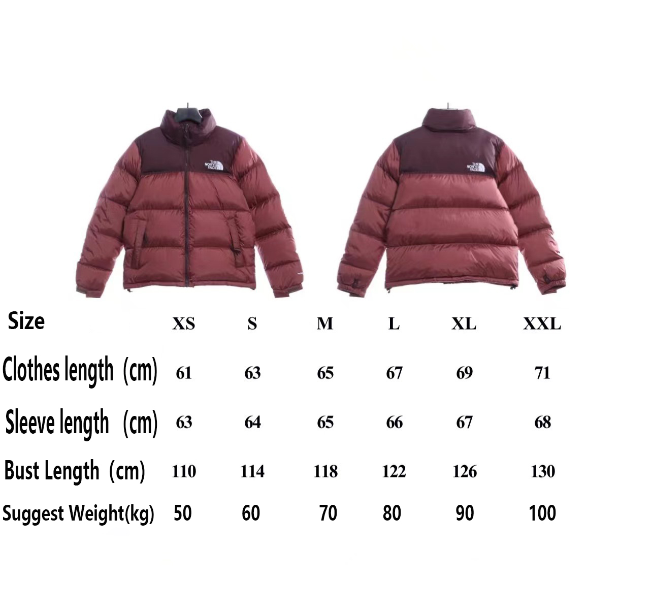 The North Face 96 red-brown down jacket