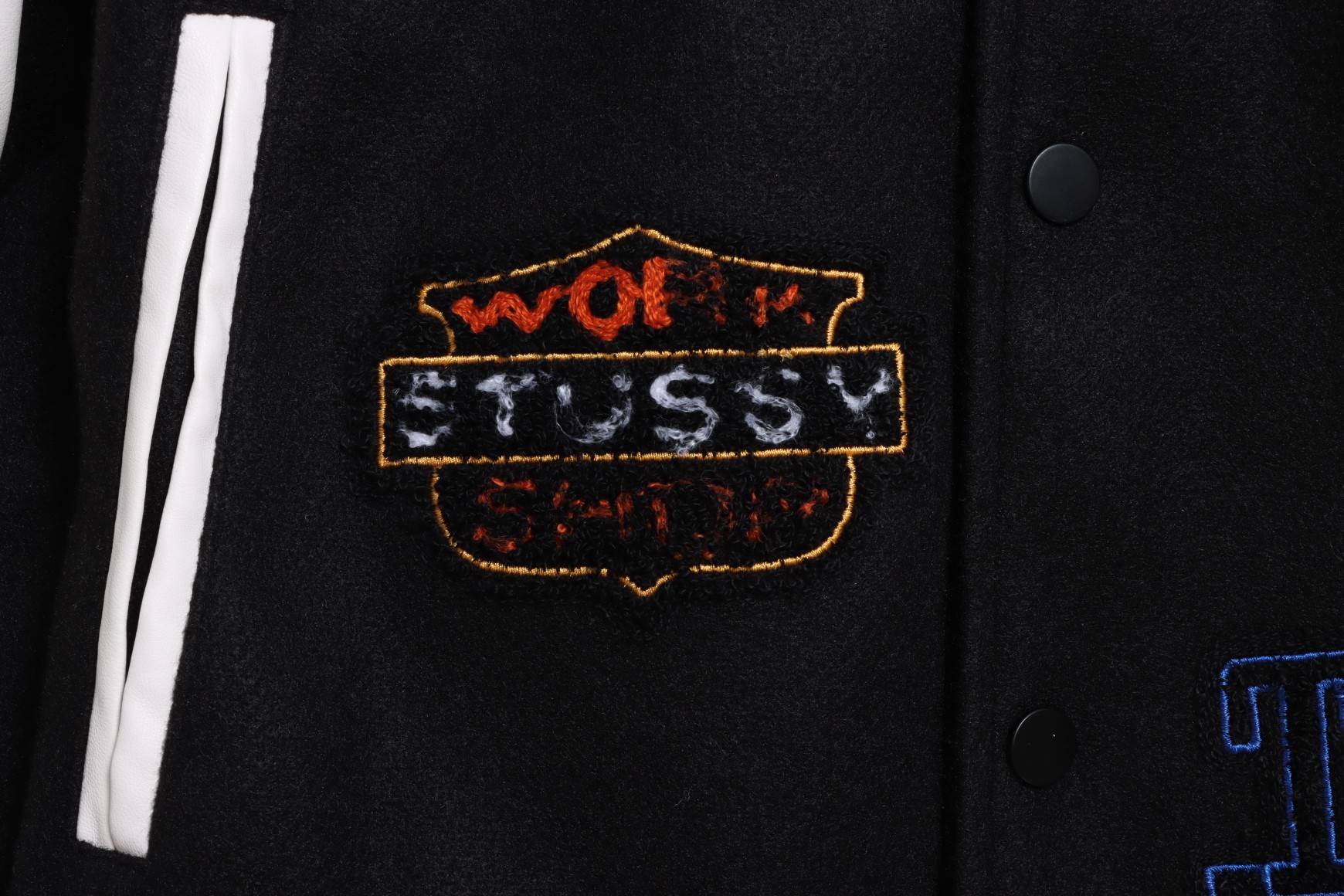 STUSSY 80 Heavyweight Paneled Baseball Jacket