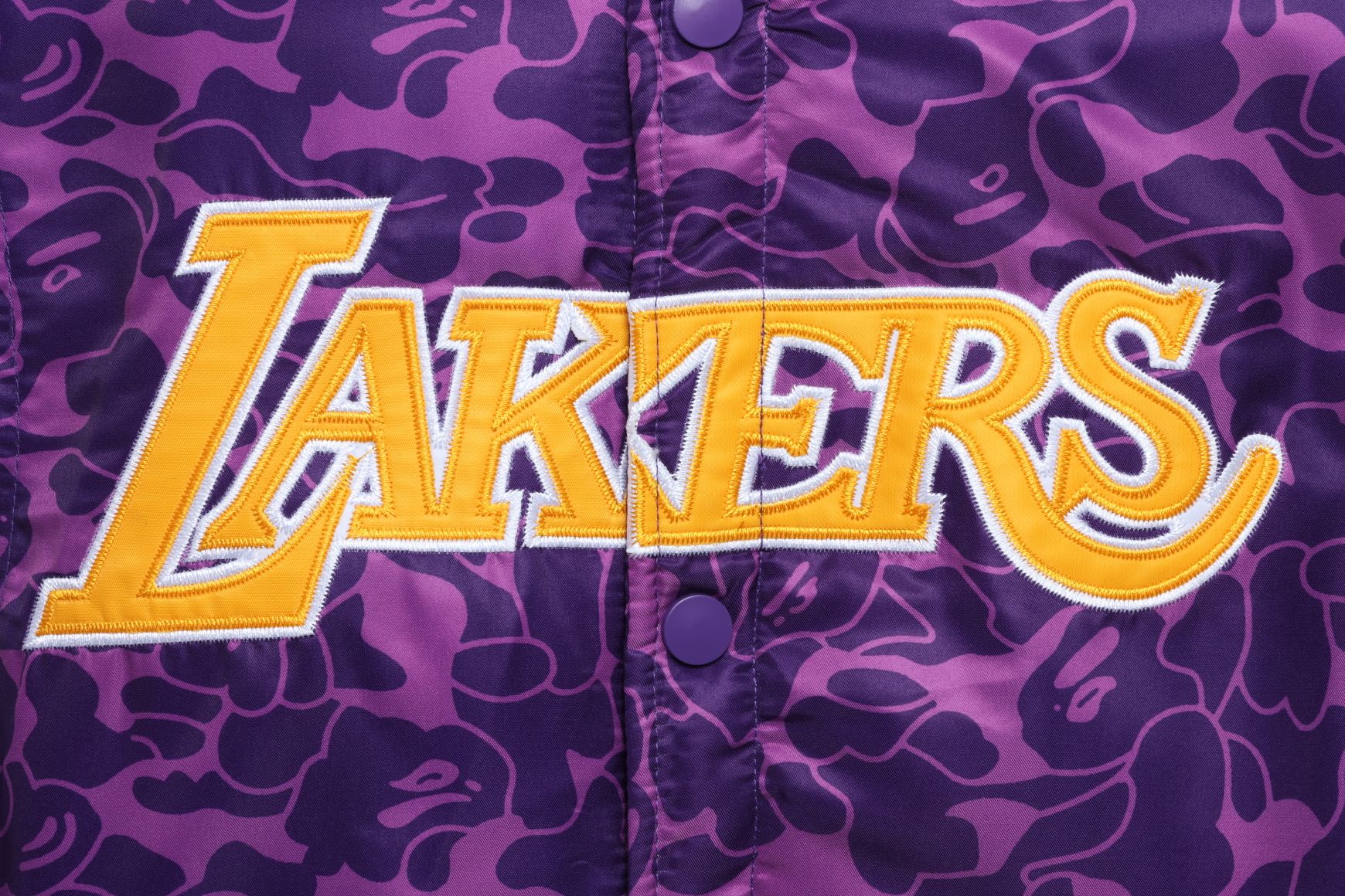 BAPE joint Zijin Lakers embroidered camouflage baseball jacket