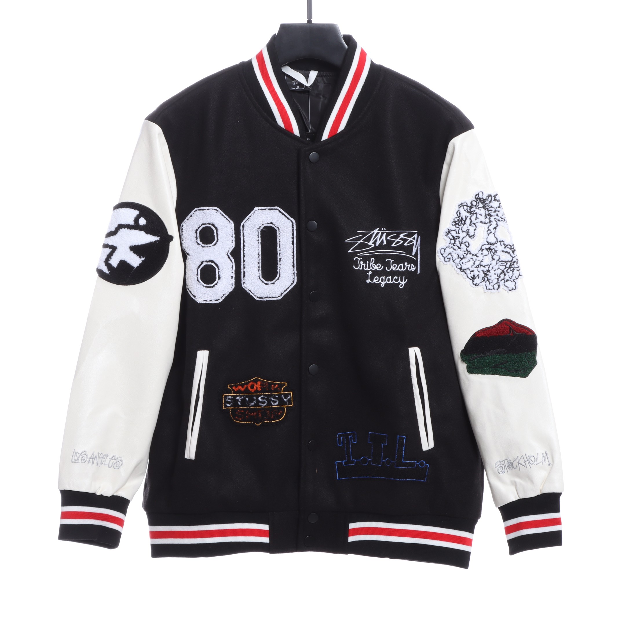 STUSSY 80 Heavyweight Paneled Baseball Jacket