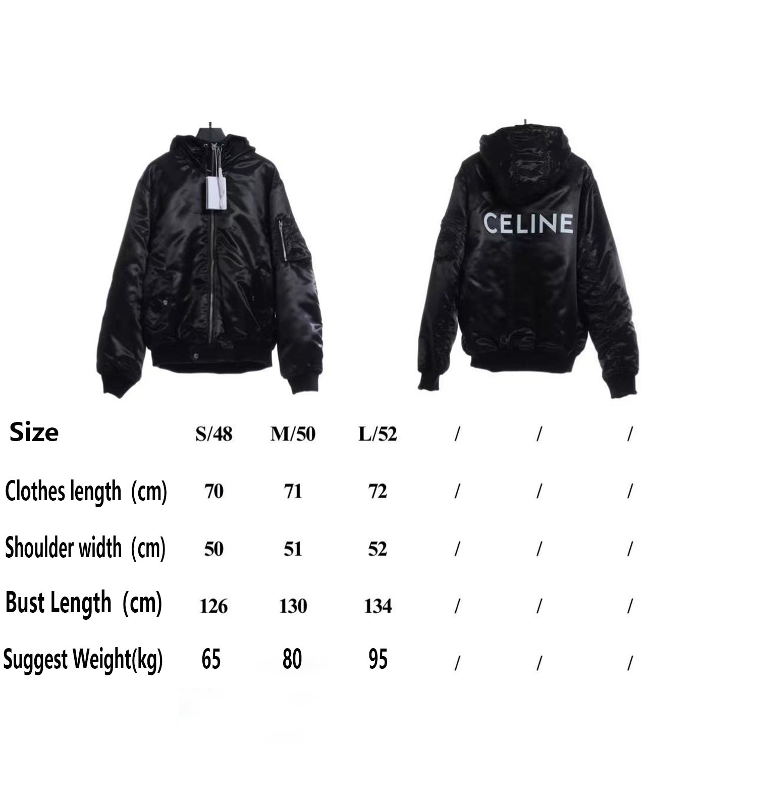 C3l1ne satin nylon bomber jacket padded jacket