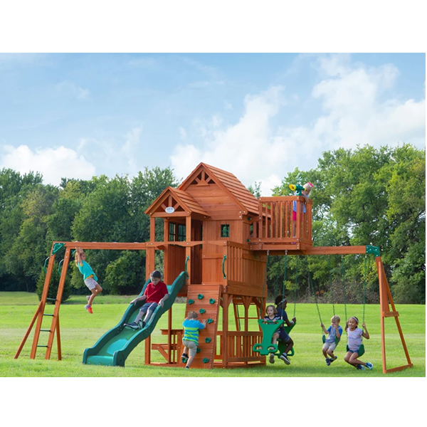 Backyard Discovery Skyfort II All Cedar Swingset – Kids – Swing Set